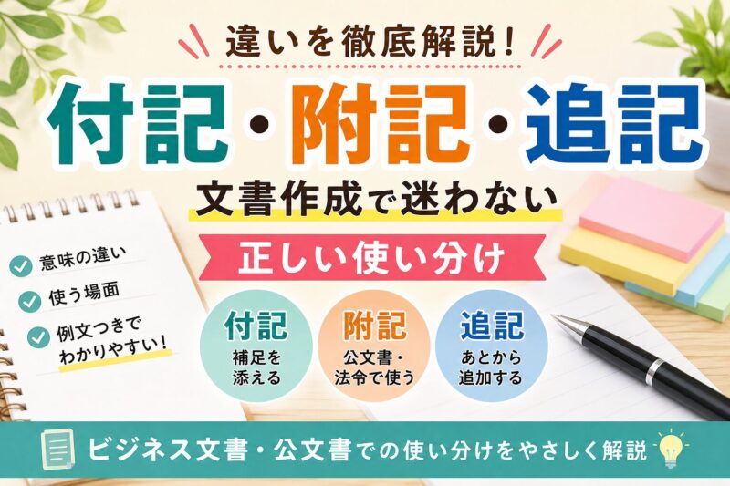 「付記・附記・追記」の違い